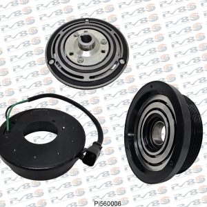 Pi560006 Conjunto Embreagem Mod Sanden 7h15 Caterpillar Polia 8pk 24v [132mm]